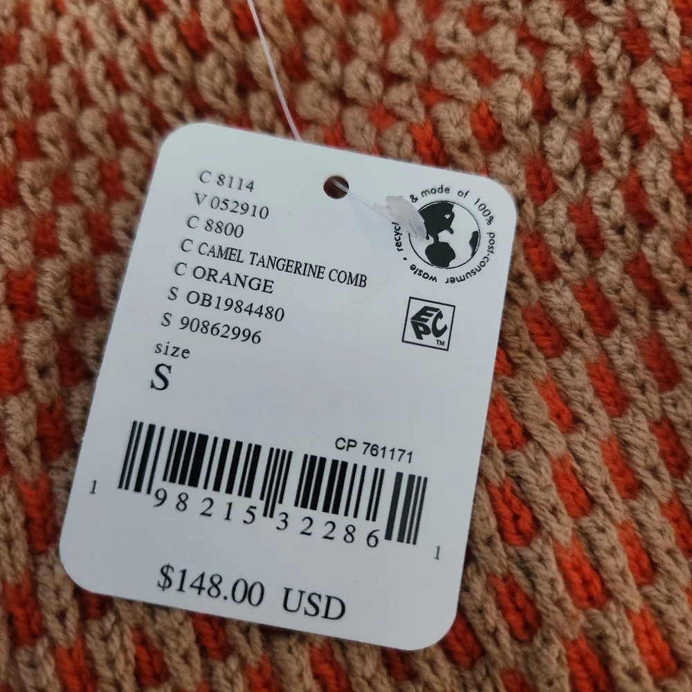 Free People Maisie Oversized Sweatshirt Camel Tangerine Combo Women's Size Small